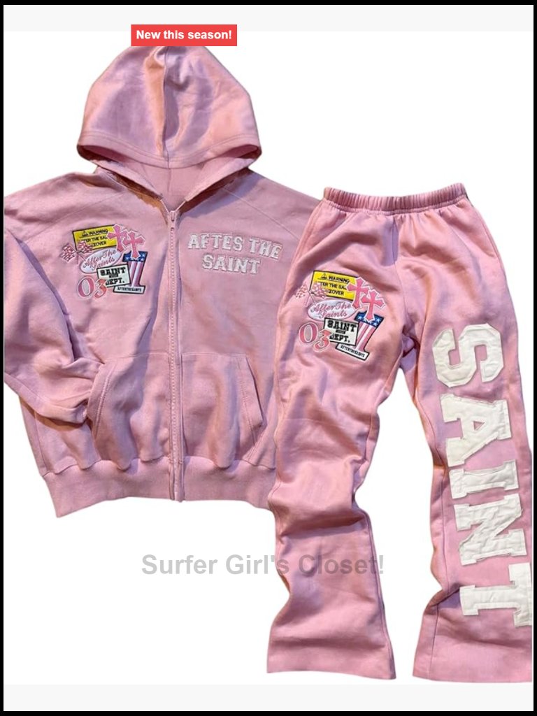 Letter Graphic Zip Up Hoodie And Pants Set Streetwear 2 Piece Outfit